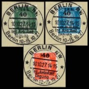 ドイツ1927年著名人IAA加刷切手3種(初日印押)