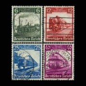 ドイツ1935年鉄道100年切手4種(使用済)
