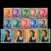 香港1962年エリザベス女王普通切手14種(使用済)