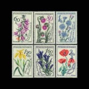 チェコスロバキア1964年花切手6種