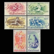 チェコスロバキア1966年スポーツイベント切手6種