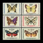 チェコスロバキア1966年蝶と蛾切手6種