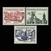 チェコスロバキア1967年チェコの街切手3種