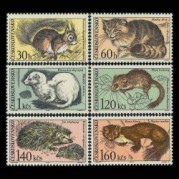 チェコスロバキア1967年タトラ国立公園の動物切手6種