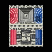 チェコスロバキア1968年ラジオとテレビ諸記念切手2種