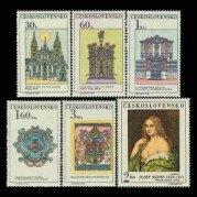 チェコスロバキア1968年プラハ切手展切手6種(昔のプラハ)